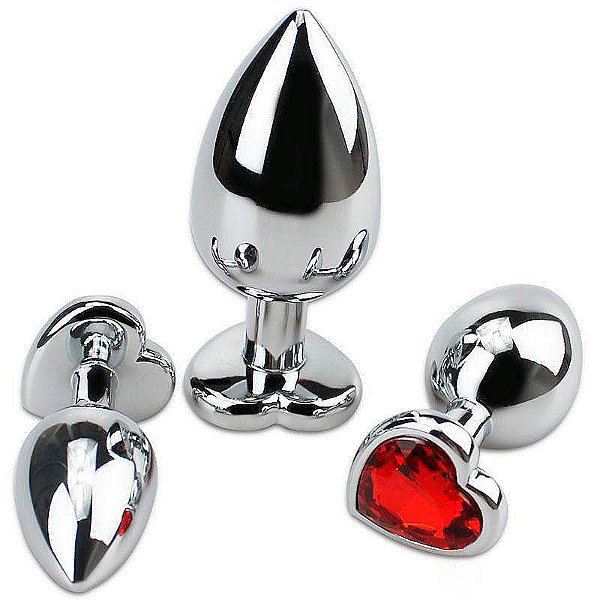 PLUG ANAL EM AÇO INOX CORAÇÃO G
