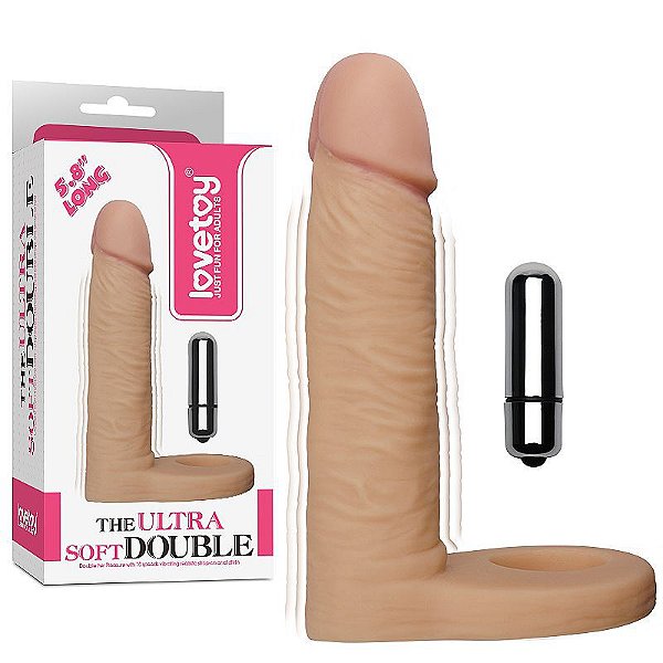 ANEL COMPANHEIRO COM PÊNIS E VIBRO 14,7 X 3,3