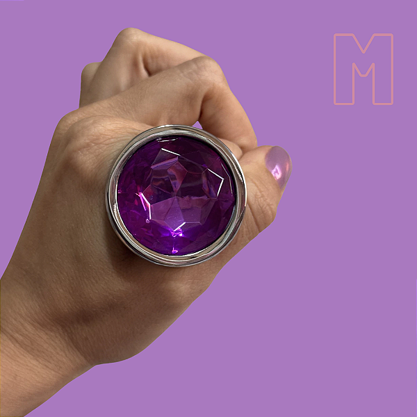 PLUG ANAL EM AÇO INOX COM PEDRA M