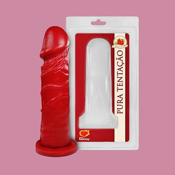 PÊNIS COM AROMA DE MORANGO 15,3 X 4CM