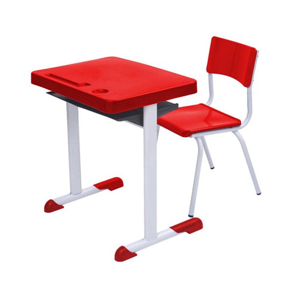 Kit Escolar Individual – (Mesa e Cadeira) – JUVENIL 06 a 09 Anos COR VERMELHO – 41082