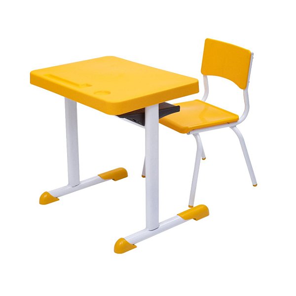 Kit Escolar Individual – (Mesa e Cadeira) – INFANTIL 03 a 06 Anos COR AMARELO – 41087