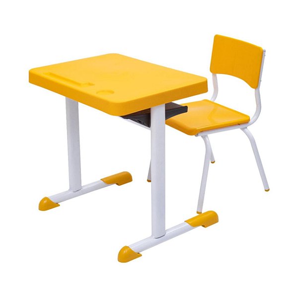 Kit Escolar Individual – (Mesa e Cadeira) – JUVENIL 06 a 09 Anos COR AMARELO – 41083