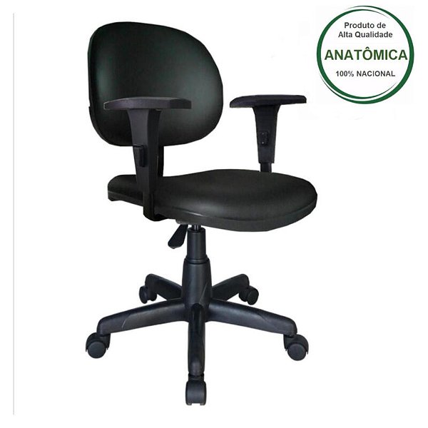Cadeira Giratória Executiva Baixa Lisa C/ Braços Reguláveis - 31003