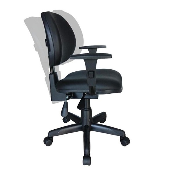 Cadeira Giratória Executiva Baixa Lisa C/ Braços Reguláveis - NR-17 - 31006
