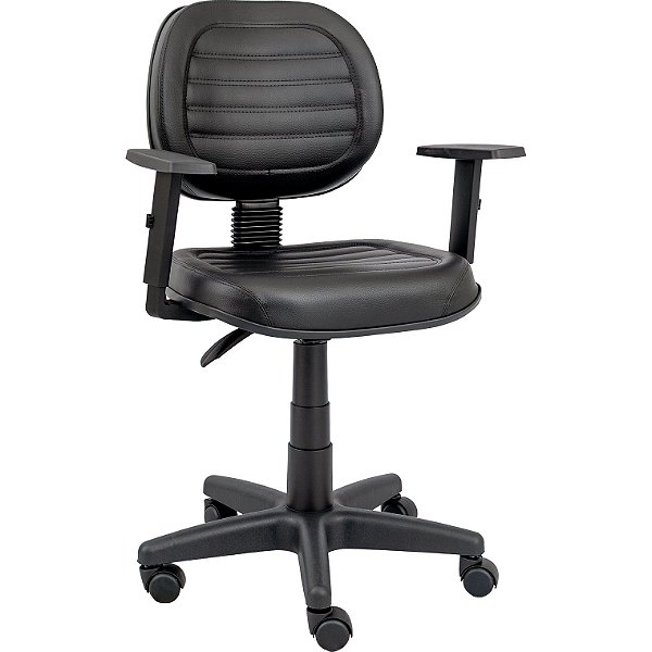 Cadeira Giratória Executiva Baixa Costurada Com Braços Reguláveis - 31005 - Casa das Cadeiras Goiânia