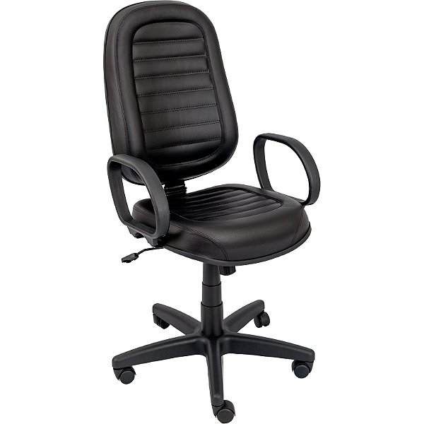 Cadeira Giratória Presidente Baixa Costurada Com Braços - 30102 - Casa das Cadeiras Goiânia