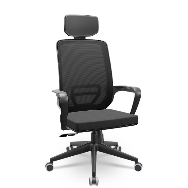 Cadeira Giratória Presidente em Tela Com Encosto de Cabeça - 17052 - Casa das Cadeiras Goiânia