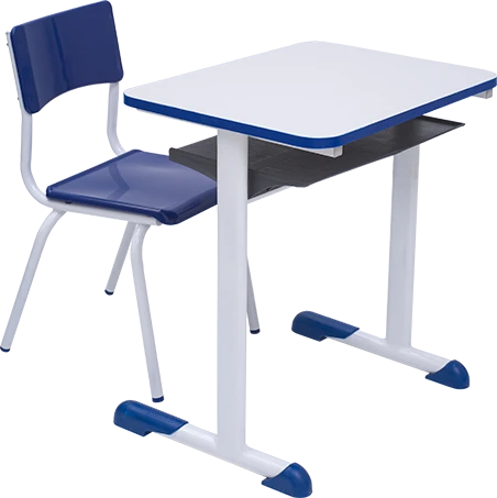 Conjunto Escolar Individual Retangular Tampo de MDF Azul – INFANTIL (03 a 06 anos) – 77507 - Casa das Cadeiras Goiânia