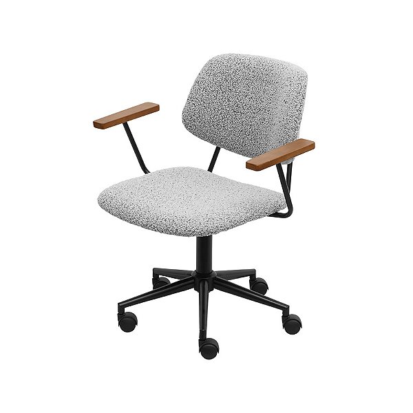 Cadeira Giratória em Tecido Cinza - 47119 - Casa das Cadeiras Goiânia