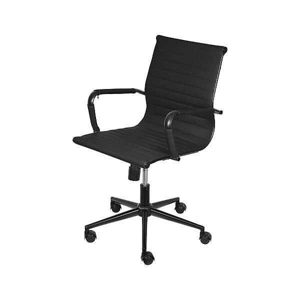 Cadeira Giratória Diretor Esteirinha PRETA/PRETA - 33998 - Casa das Cadeiras Goiânia