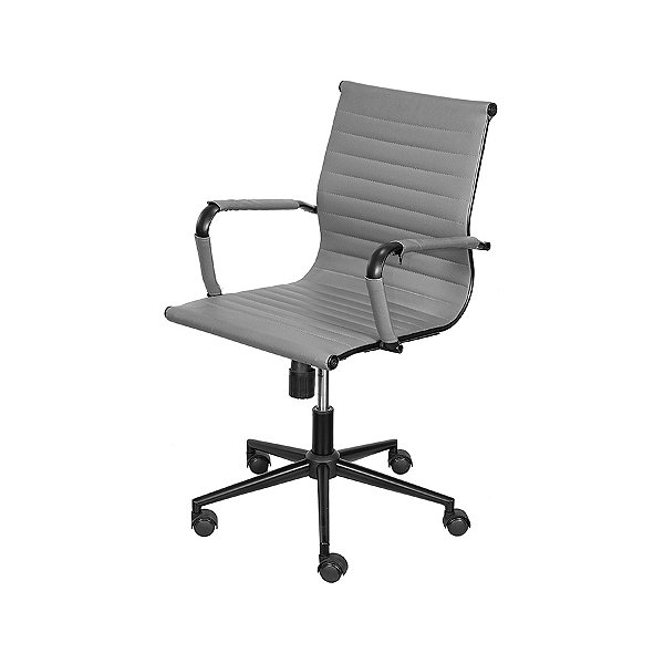 Cadeira Giratória Diretor Esteirinha CINZA/PRETA - 34998 - Casa das Cadeiras Goiânia