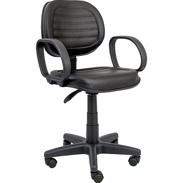 Cadeira Giratória Executiva Baixa Costurada Com Braços Fixos - 31007- Casa das Cadeiras Goiânia