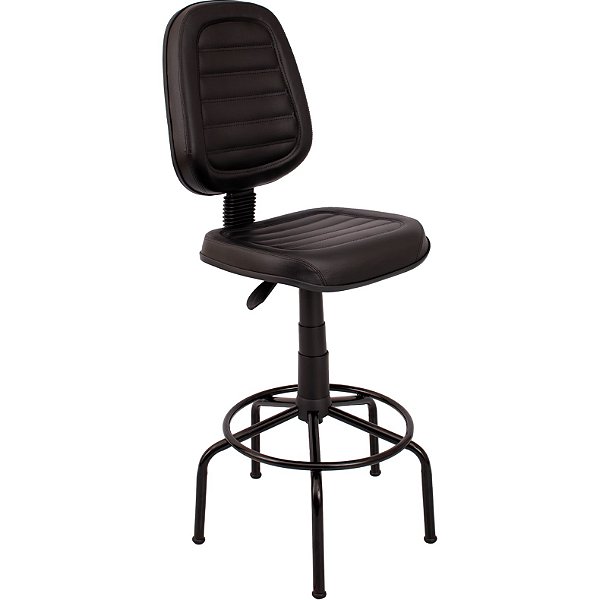 Cadeira Caixa Alta Fixa Executiva Alta Diretorizinha Costurada Base Aço - 74789 - Casa das Cadeiras Goiânia