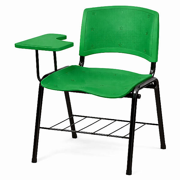 Carteira Universitária Escolar Verde com Prancheta Plástica Verde - 65639 - Casa das Cadeiras Goiânia