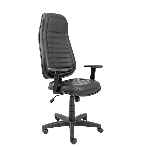 Cadeira Giratória Presidente Alta Costurada Com Braços Reguláveis - 32858 - Casa das Cadeiras Goiânia