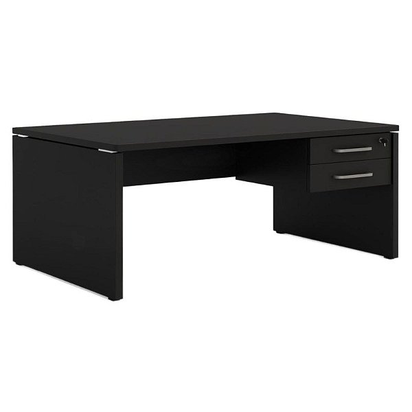 Mesa de Escritório 1,70x0,70 Com Gavetas - PRETO/PRETO - 31573 - Casa das Cadeiras Goiânia