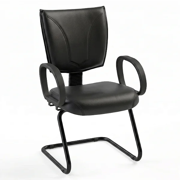 Cadeira Fixa Executiva B-One Costurada Com Braços Fixos Base em "S" - 34114 - Casa das Cadeiras Goiânia