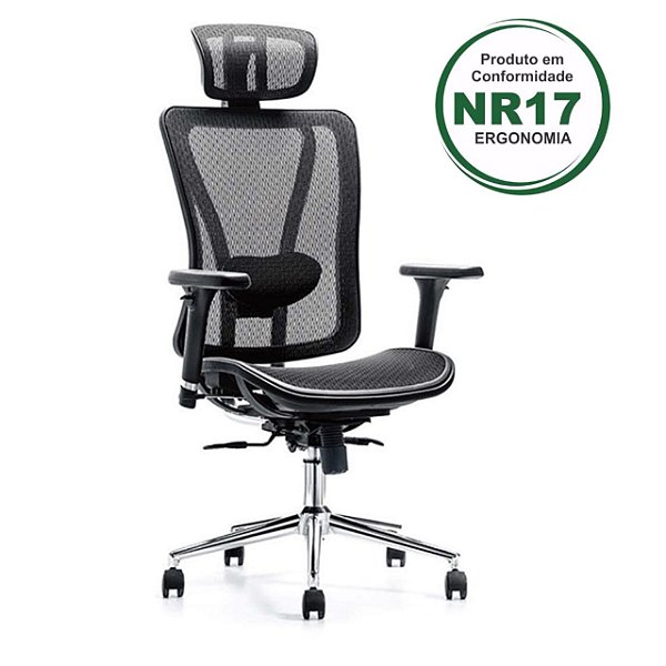 Cadeira Presidente em Tela NR-17 Ergonômica - 98523 - Casa das Cadeiras Goiânia