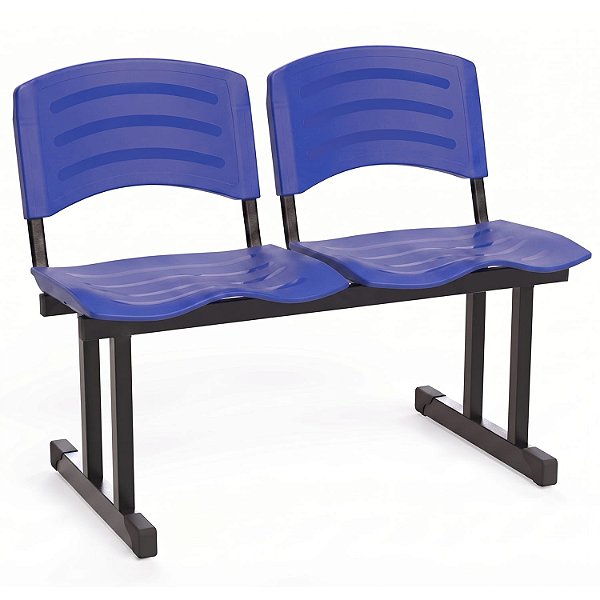Longarina Para Recepção Ergoplast – 02 Lugares – Azul - 26860 - Casa das Cadeiras Goiânia