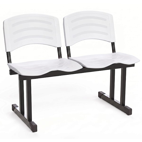 Longarina Para Recepção Ergoplast – 02 Lugares – Branco - 16964 - Casa das Cadeiras Goiânia