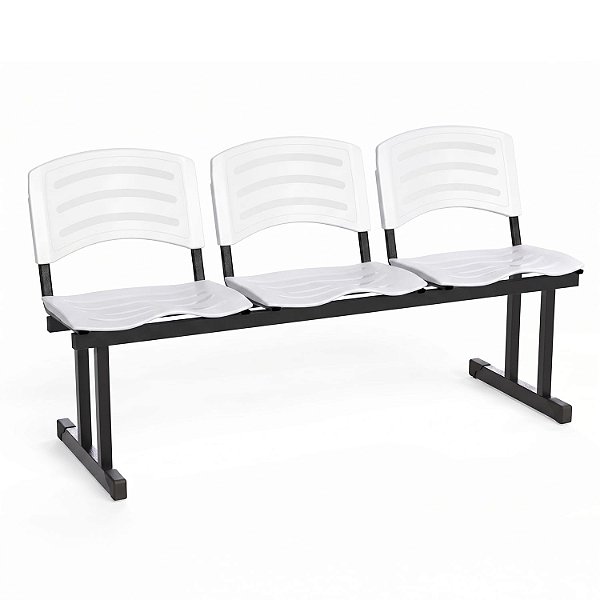Longarina Para Recepção Ergoplast – 03 Lugares – Branco - 67259 - Casa das Cadeiras Goiânia