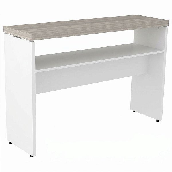 Mesa Aparador Para Escritório 120X35 Linha Prima 40 – Fresno/Branco - 10632 - Casa das Cadeiras Goiânia