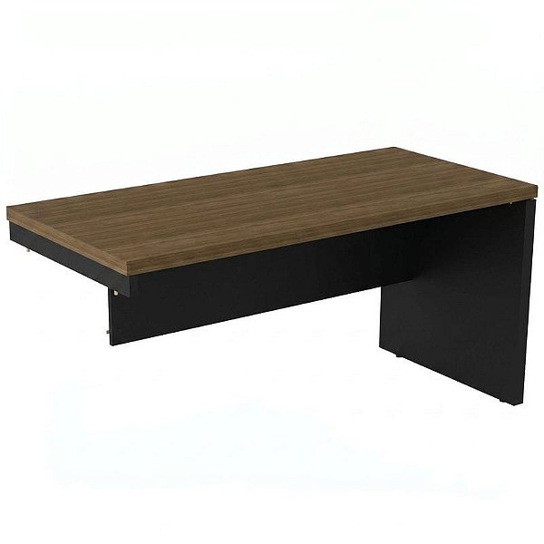 Mesa Diretiva Para Escritório Pé Painel Para Armário 170X70 Linha Prima 40 – Nogal/Preto - 60537 - Casa das Cadeiras Goiânia