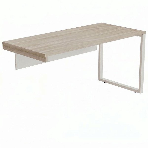 Mesa Diretiva Para Escritório Pé Quadro 170X70 Para Armário Esquerdo Linha Prima 40 – Fresno/Branco - 47853 - Casa das Cadeiras Goiânia