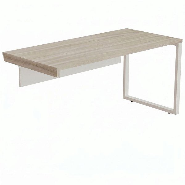 Mesa Diretiva Para Escritório Pé Quadro 170X70 Para Gaveteiro Esquerdo Linha Prima 40 – Fresno/Branco - 33532 - Casa das Cadeiras Goiânia