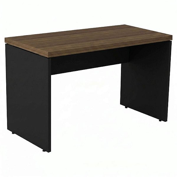 Mesa Para Escritório Reta Pé Painel 90X50 Linha Prima 40 – Nogal/Preto - 75816 - Casa das Cadeiras Goiânia