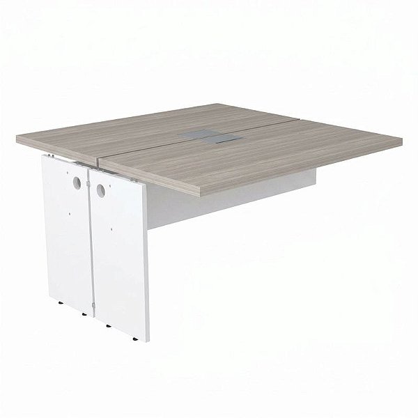Plataforma Dupla Para Escritório Auxiliar 120X131.5 Linha Prima 40 – Fresno/Branco - 75297 - Casa das Cadeiras Goiânia