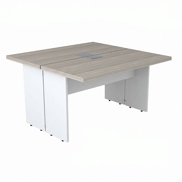 Plataforma Dupla Para Escritório Central 120X131.5 Linha Prima 40 – Fresno/Branco - 36540 - Casa das Cadeiras Goiânia