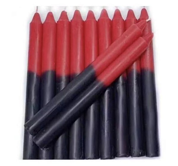 Velas Palito Preta e Vermelha 1 Kg