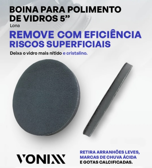 Boina para Polimento de Vidros Tipo Lona 5" Vonixx