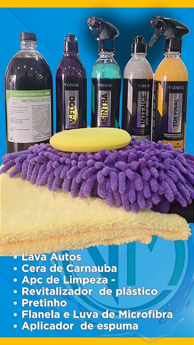 Kit lavagem automotiva 8 itens