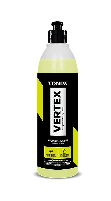 VERTEX Limpador de Estofados Super Concentrado (500ml) VonixxDescrição Geral Vertex é um limpador de estofados automotivos e residenciais. O produto tem alta concentração de ativos a fim de aumentar o rendimento e limpar com eficiência. Observações import