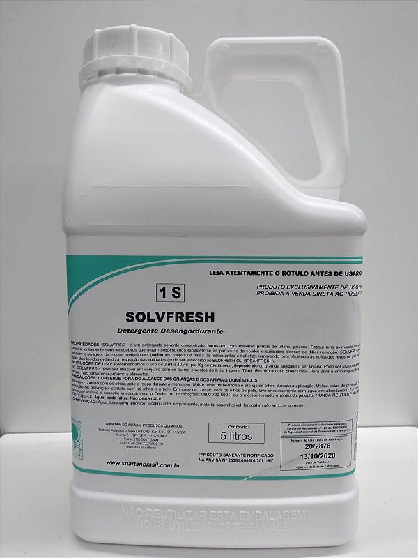 SOLVFRESH  Spartan  - Detergente desengordurante -  5 Litros