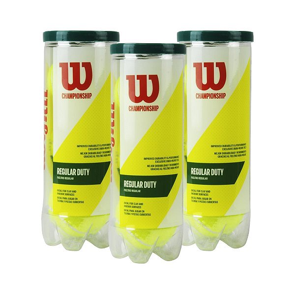 PACK DE BOLAS DE TÊNIS WILSON CHAMPIONSHIP REGULAR DUTY TB3 – 3 TUBOS