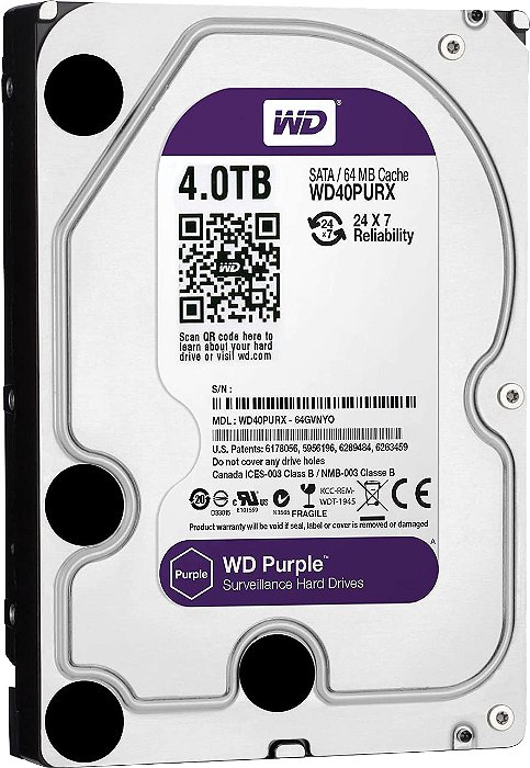 HD WD 4TB Purple, 3.5', SATA - WD43PURZ