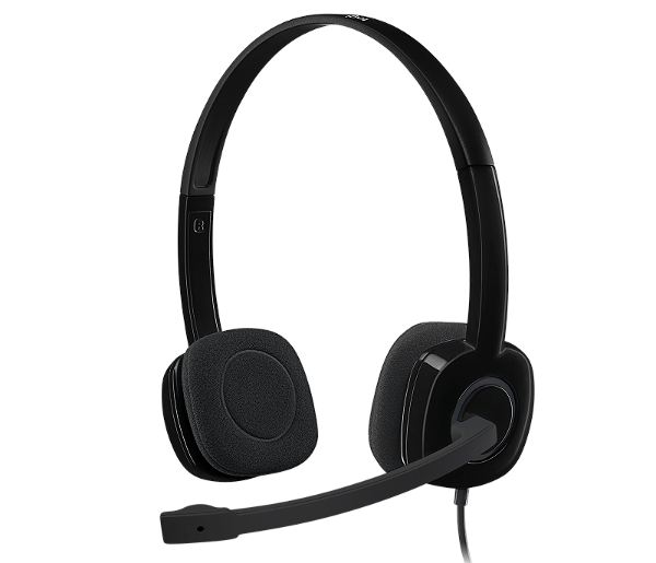 Headset com fio Logitech H151 com Microfone com Redução de Ruído e Conexão 3,5mm - 981-000587