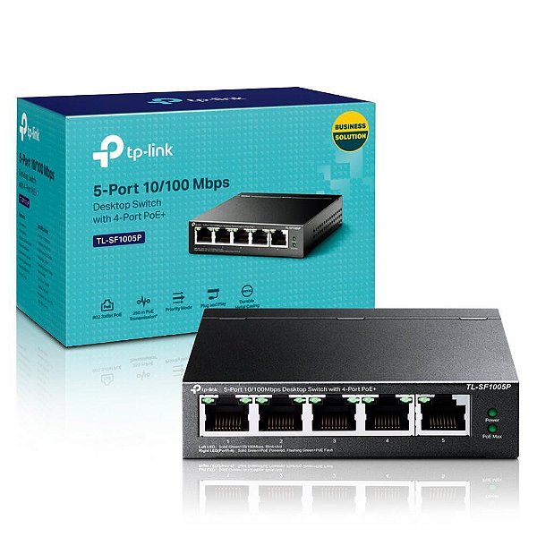 Switch de Mesa Gigabit de 5 Portas com 4 Portas PoE+ -TL-SG1005P