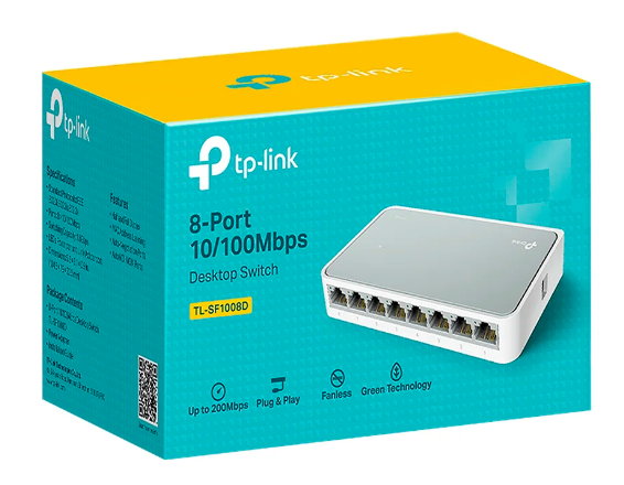 Hub Switch Tp-link Tl-sf1008d 8 Portas - 10/100mbps