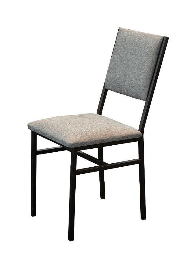 Cadeira Portugal estilo industrial GDecor -estofada chumbo