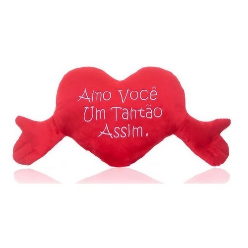 Coração de Pelúcia 30x58 cm - com Mãos