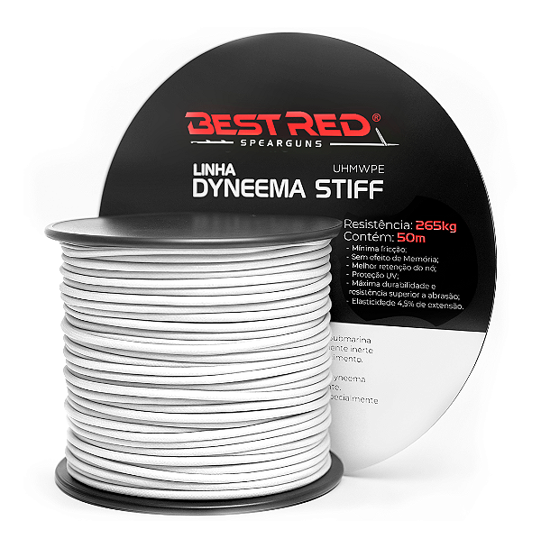 Linha Dyneema 1,8mm Stiff para Arpão Arbalete Pesca Sub - Best Red
