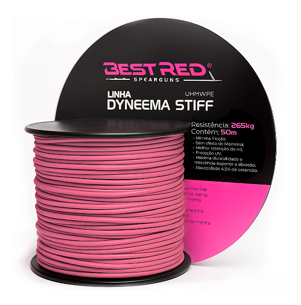 Linha Dyneema 1,8mm Stiff para Arpão Arbalete Pesca Sub - Best Red