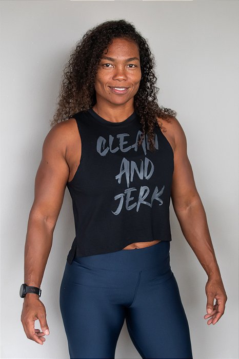 Cropped Clean Jerk Preto com Chumbo