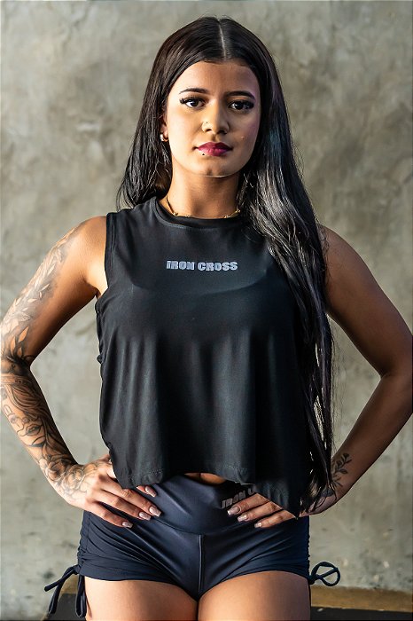 Cropped Iron Cross Black