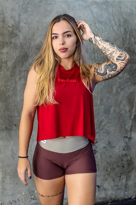 Cropped Iron Cross Vermelho